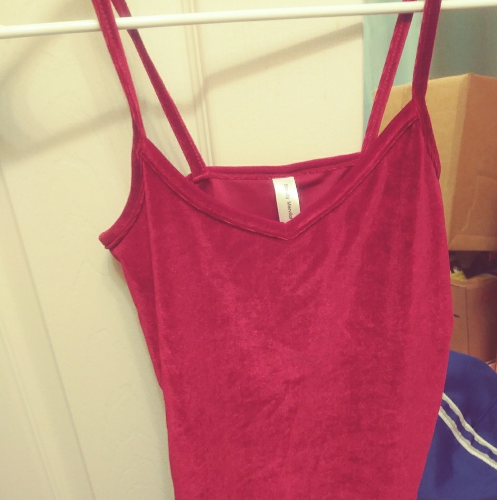 Grunge Red Velvet Camisole / Crop Top